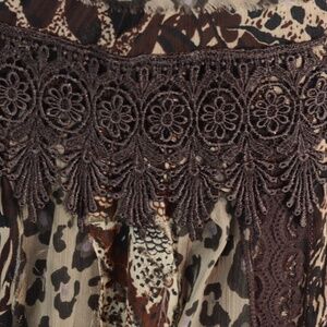 Animal Print Lace insets skirt SZ L